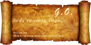 Grünczveig Olga névjegykártya